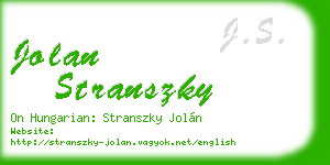 jolan stranszky business card